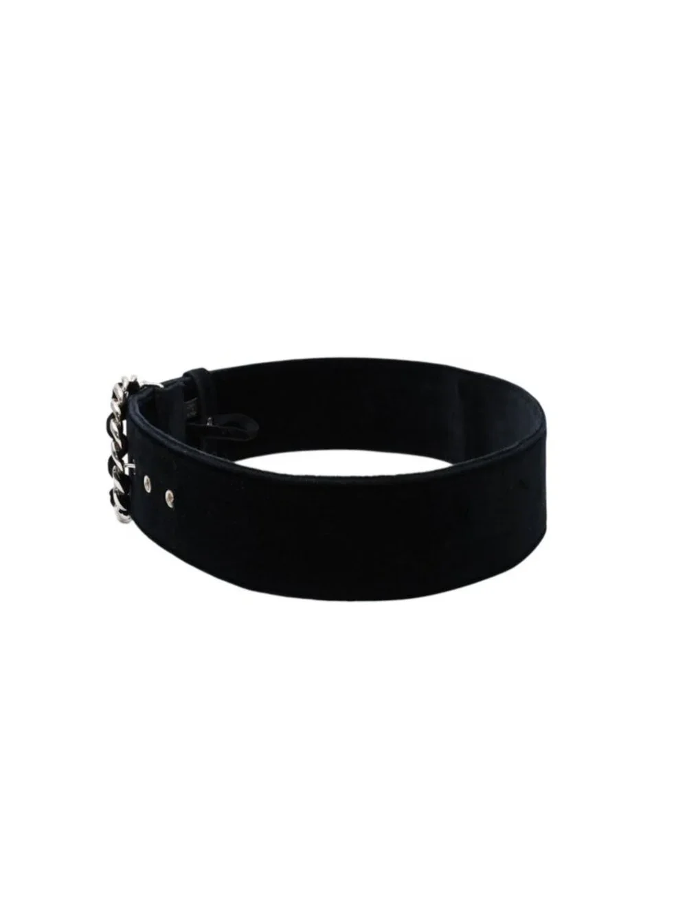 Chanel Belt Velvet Velour 65/26 Black Gold